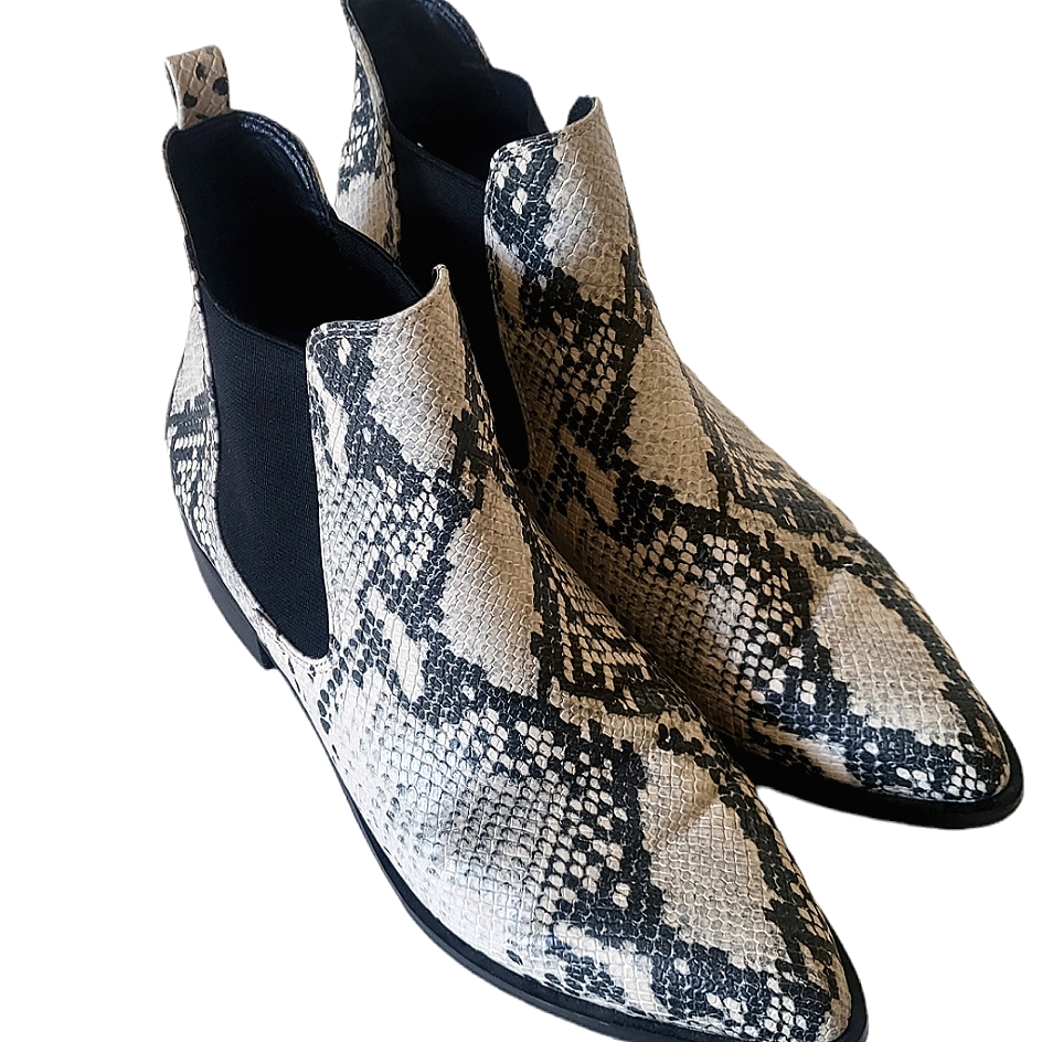 Steve Madden Printed Leather, Two-Tone Ankle Boots Size; 7.5m